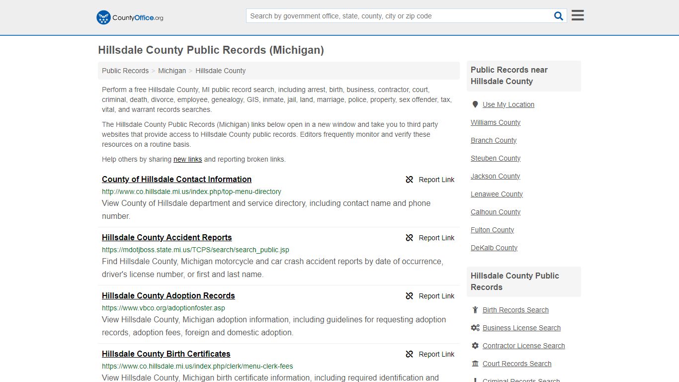 Public Records - Hillsdale County, MI (Business, Criminal, GIS ...